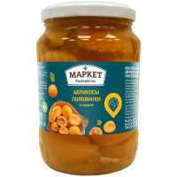 Абрикосы половинки консервированные в сиропе Маркет Перекрёсток, 680г Абрикосы половинки консервированные в сиропе Маркет Перекрёсток, 680г