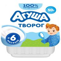Творожок детский Агуша классический с 6 месяцев 4.5%, 50г Творожок детский Агуша классический с 6 месяцев 4.5%, 50г