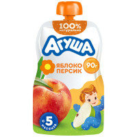 Пюре Агуша фруктовое  Яблоко-персик с 5 месяцев, 90г