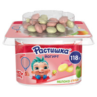 Йогурт Растишка яблоко-груша-печенье 3%, 118г Йогурт Растишка яблоко-груша-печенье 3%, 118г
