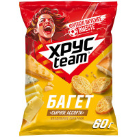 Сухарики Хрусteam Багет Сырное ассорти, 60г