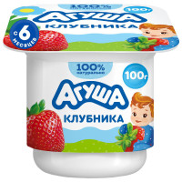 Творожок детский Агуша Клубника с 6 месяцев 3.9%, 100г Творожок детский Агуша Клубника с 6 месяцев 3.9%, 100г