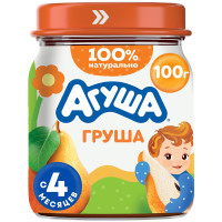 Пюре Агуша фруктовое Груша с 4 месяцев, 100г
