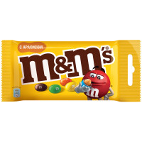 Конфеты M&M's драже с арахисом и молочным шоколадом, 45г Конфеты M&M's драже с арахисом и молочным шоколадом, 45г