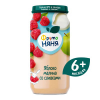 Пюре ФрутоНяня яблоко-малина со сливками с 6 месяцев 250г