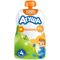 Пюре Агуша фруктовое Яблоко с 4 месяцев, 90г