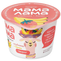 Творог Мама Лама клубника-банан с 3 лет, 100г Творог Мама Лама клубника-банан с 3 лет, 100г
