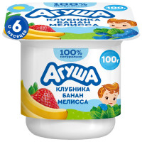 Творожок детский Агуша Клубника-Банан с 6 месяцев 3.8%, 100г Творожок детский Агуша Клубника-Банан с 6 месяцев 3.8%, 100г