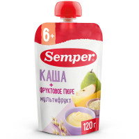Пюре Semper Мультифрукт с кашей с 6 месяцев, 120г