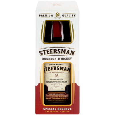Изображение товара Виски зерновой Steersman 40% + бокал, 500мл