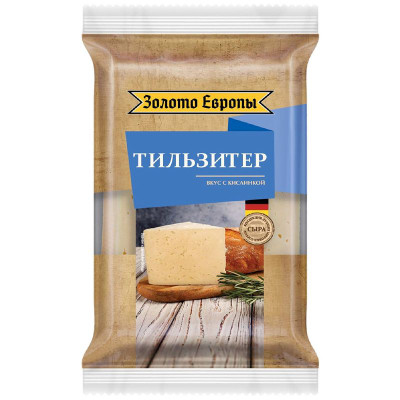 Изображение товара Сыр Золото Европы полутвёрдый Тильзитер 45%, 180г