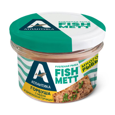 Изображение товара Горбуша Атлантика дальневосточная слабосолёная рубленая с мёдом и дижонской горчицей, 170г