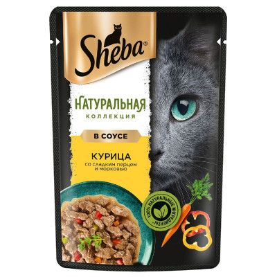 Изображение товара Влажный корм Sheba Nature's Collection для кошек с курицей и паприкой, 75г