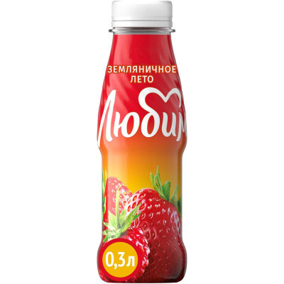 Изображение товара Напиток сокосодержащий Любимый Земляничное лето, 300мл