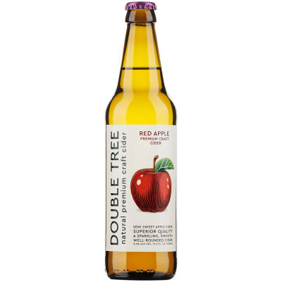 Изображение товара Сидр Double Tree красное яблоко полусладкий непастеризованный фильтрованный газированный 5.6%, 450мл