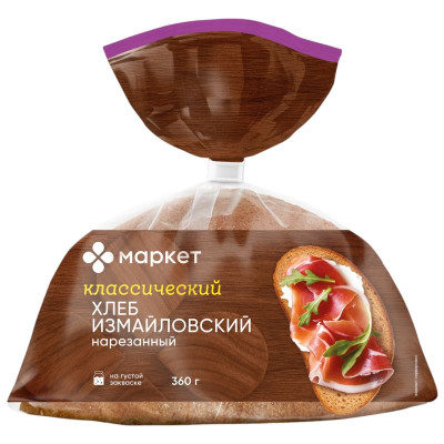 Изображение товара Хлеб Измайловский подовый нарезанный Маркет, 360г