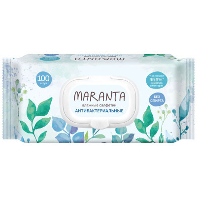 Изображение товара Салфетки влажные антибактериальные Maranta, 100шт