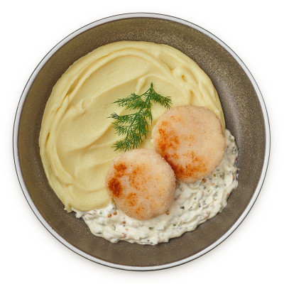 Изображение товара Фишкейки с картофельным пюре и соусом тар-тар Перекрёсток Select, 280г