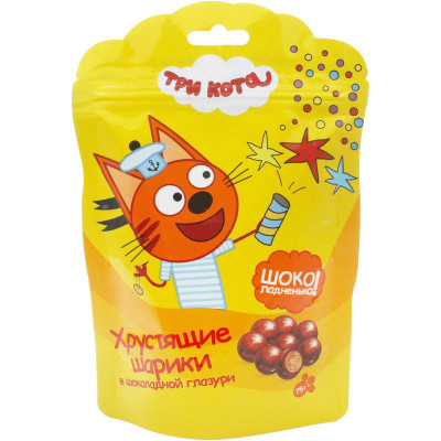 Изображение товара Шарики Три Кота хрустящие в шоколадной глазури, 75г