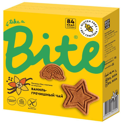 Изображение товара Печенье Take A Bite ваниль-гречишный чай, 115г