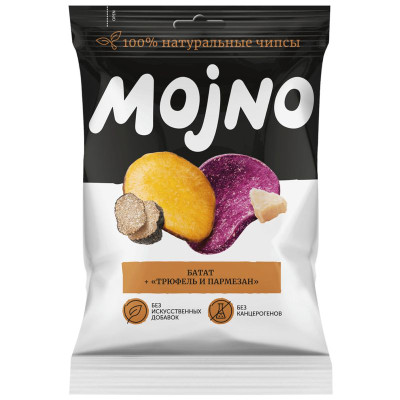 Изображение товара Чипсы Mojno натуральные из батата с трюфелем и пармезаном, 75г