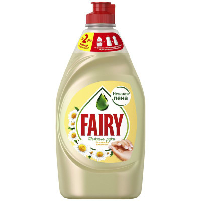 Изображение товара Средство для мытья посуды Fairy Нежные руки ромашка и витамин Е, 450мл