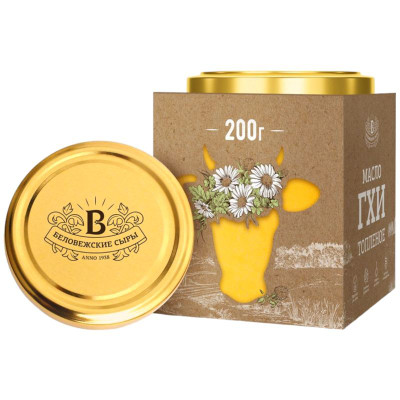 Масло гхи Беловежские Сыры топленое 99%, 200г