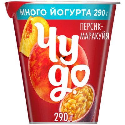 Изображение товара Йогурт Чудо со вкусом Персик-маракуйя 2%, 290г