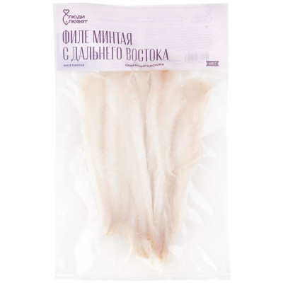Изображение товара Минтай филе без кожи замороженный Люди Любят, 400г