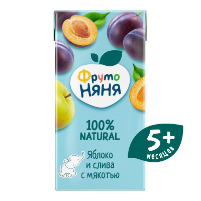 Изображение товара Нектар ФрутоНяня яблочно-сливовый с мякотью, 200мл