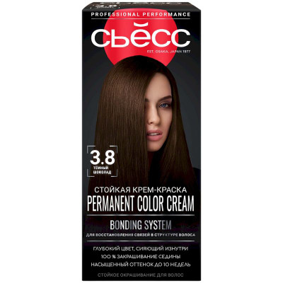 Изображение товара Крем-краска для волос Сьёсс Color тёмный шоколад 3-8, 115мл