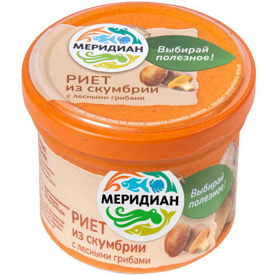 Изображение товара Риет Меридиан из скумбрии с лесными грибами, 100г