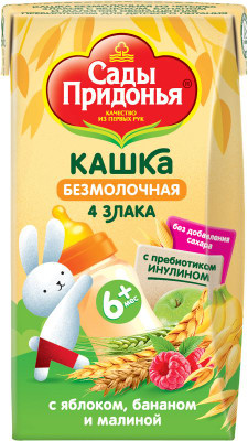 Изображение товара Каша Золотая Русь безмолочная с яблоком бананом и малиной с 6 месяцев, 125г