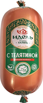Изображение товара Колбаса Идель с телятиной варёная из мяса кур халяль, 500г