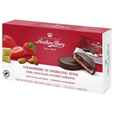 Изображение товара Конфеты Anthon Berg Клубника в вине шоколадные с марципаном, 220г