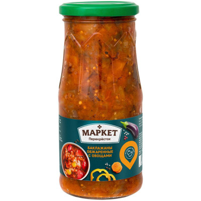Изображение товара Баклажаны обжаренные с овощами Маркет Перекрёсток, 510г
