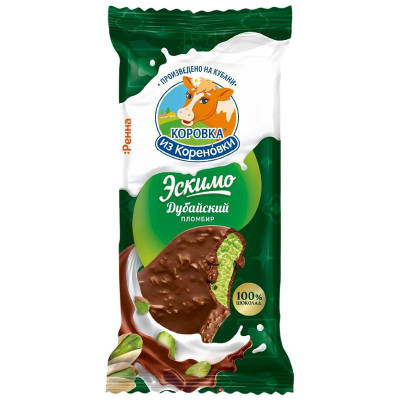 Изображение товара Мороженое Коровка Из Кореновки пломбир фисташковый с катаифи 15%, 70г