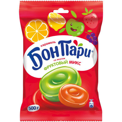 Изображение товара Леденцы Бон Пари Фруктовый Микс, 500г