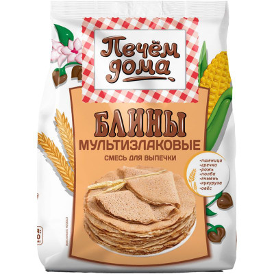Изображение товара Смесь Печем дома блины мультизлаковые для выпечки, 300г