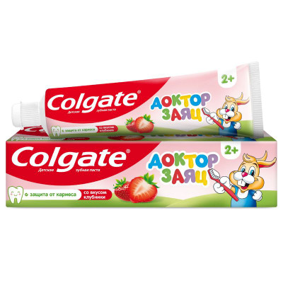 Изображение товара Зубная паста детская Colgate Доктор Заяц со вкусом клубники, 50мл