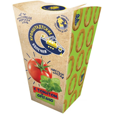 Сушки Невская Сушка Кронштадтские колечки с томатом и орегано, 80г