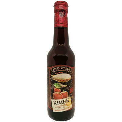 Изображение товара Медовуха Medovarus Хмельной мёд Вишнёвый крик непастеризованная фильтрованная 5.5%, 330мл