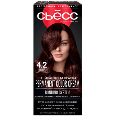 Изображение товара Крем-краска для волос Сьёсс Color красное дерево 4-2, 115мл
