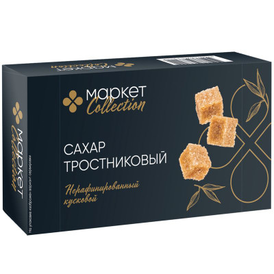 Изображение товара Сахар тростниковый кусковой нерафинированный Market Collection, 500г