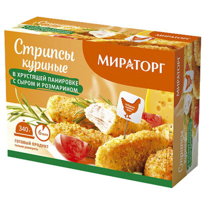 Изображение товара Стрипсы куриные Мираторг с сыром и розмарином, 340г