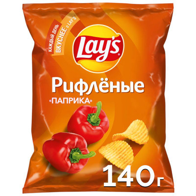 Изображение товара Чипсы картофельные Lay's рифлёные со вкусом паприка, 140г