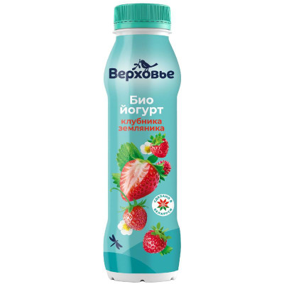 Изображение товара Биойогурт с клубникой и земляникой 2% Верховье, 260г