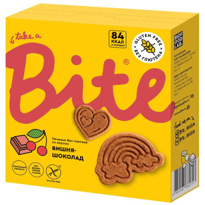 Изображение товара Печенье Take A Bite вишня-шоколад, 115г