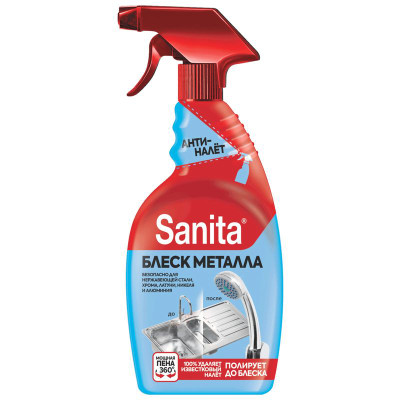 Изображение товара Спрей чистящий Sanita Блеск металла, 500г