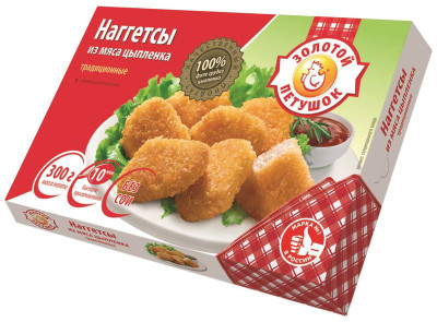 Изображение товара Наггетсы Золотой петушок Традиционные из мяса цыплёнка, 300г